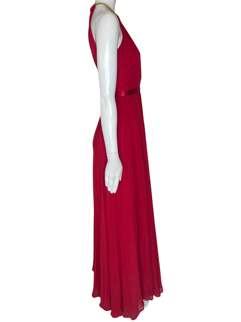 Vestido Laundry Plisado Maxi Rojo - Talla 6