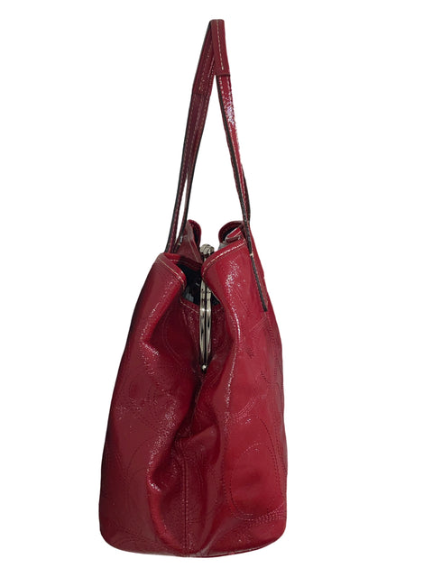 Cartera Coach Signature Tote Brillo Rojo - Talla U