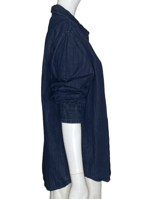 Camisa Zara Blue jeans Botones Azul - Talla L
