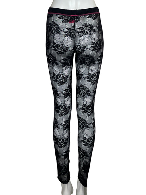 Pantalón Betsey Johnson Encaje Mesh Negro - Talla M