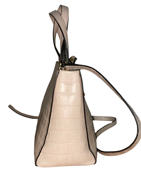 Cartera Furla Belvedere Small Croc Tote Cuero Beige - Talla U