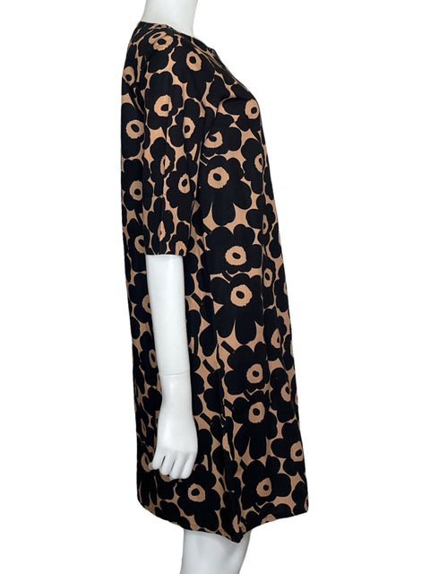 Vestido Marimekko Midi Floral Marrón - Talla S