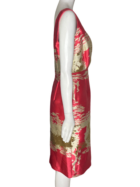 Vestido Tesoro Tps Sin mangas Estampado Brillo Rosado - Talla M