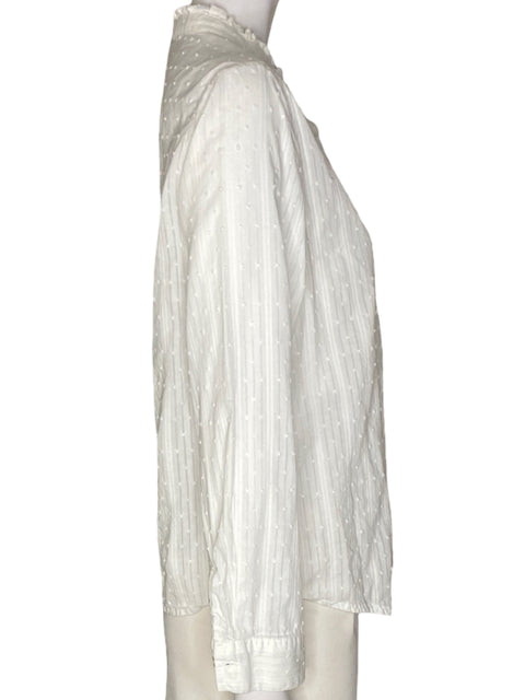 Blusa Petite Studio Bordado Botones Blanco - Talla 10