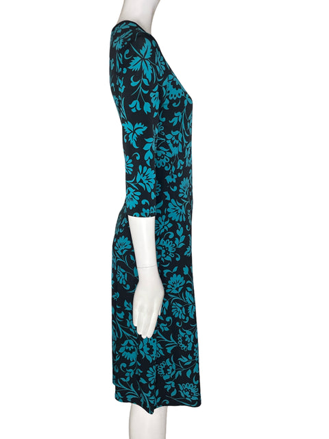 Vestido Le Chateau Estampado Cruzado Manga corta Verde - Talla M