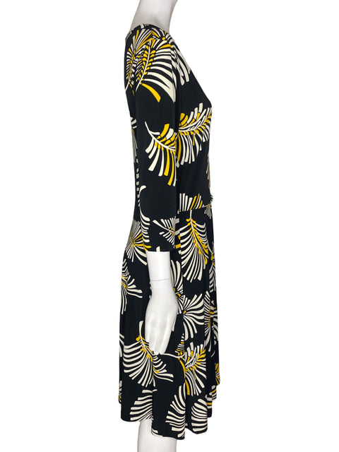 Vestido Enfocus Studio Cuello v Estampado Blanco - Talla 6