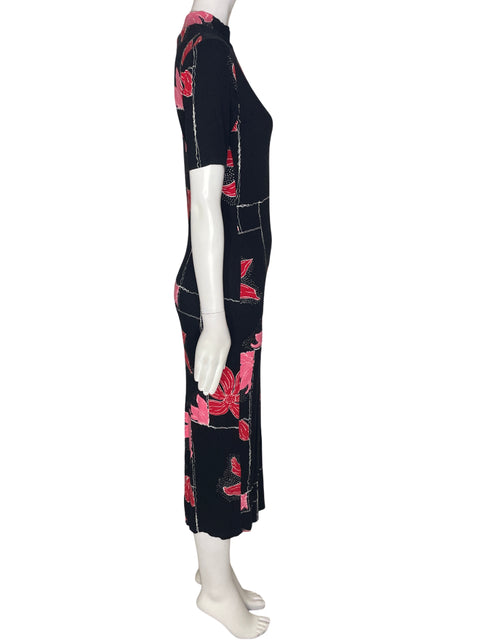 Vestido Desigual Estampado Ajustado Rojo - Talla L