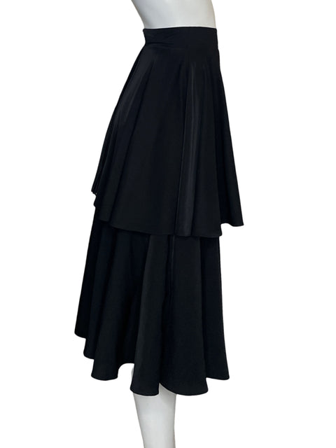 Falda Johanna Maldonado Midi Vuelos Negro - Talla M