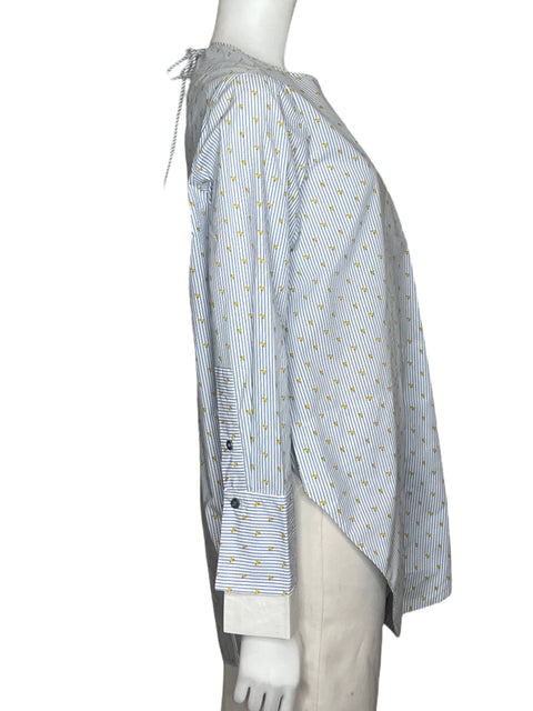 Blusa Silvia Tcherassi Rayas Manga larga Algodón Azul - Talla S