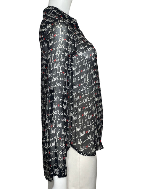 Camisa Diane Von Furstenberg Manga larga Seda Negro - Talla 2