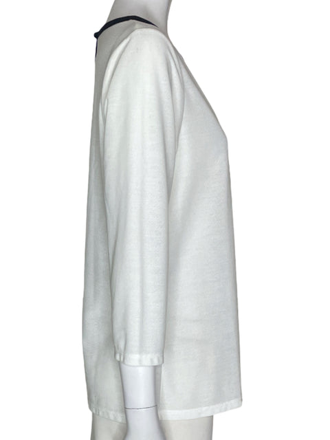 Blusa Camaieu Lazo Manga 3/4 Blanco - Talla S