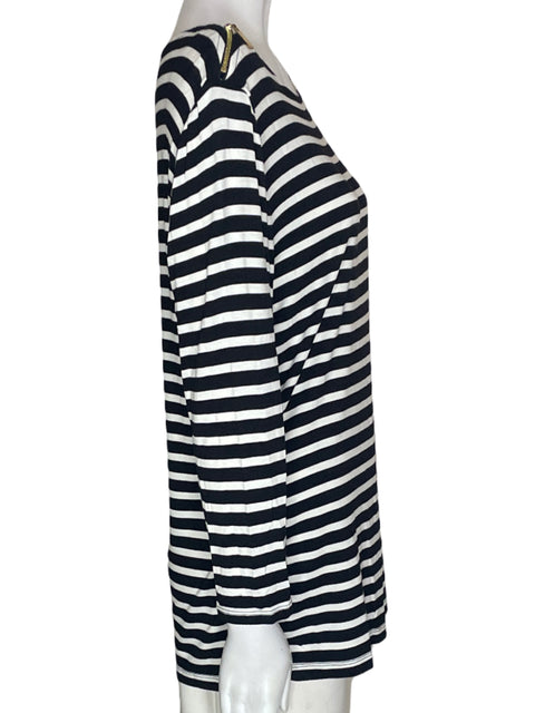 Blusa Chaus Rayas Zipper Negro - Talla L