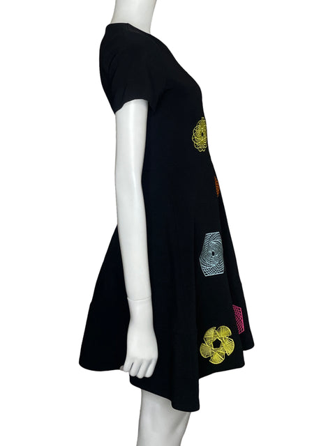 Vestido Ink Midi Acampanado Negro - Talla S