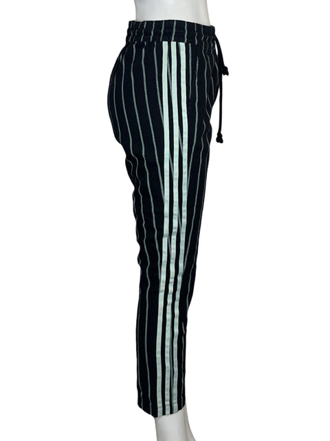 Pantalón Adidas Denim Rayas Algodón Negro - Talla XS