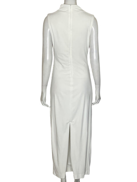 Vestido Zara Drapeado Maxi Blanco - Talla S