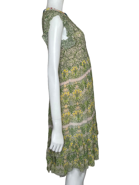 Vestido Varun Bahl Mini Hojas Verde - Talla 2