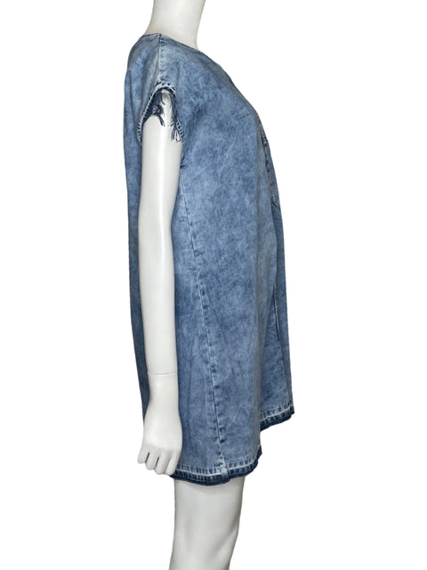 Vestido Bimba Y Lola Mini Denim Bolsillo Algodón Azul - Talla S
