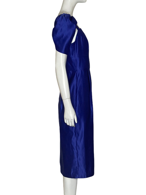 Vestido Tesoro Tps Satinado Mini Azul - Talla S