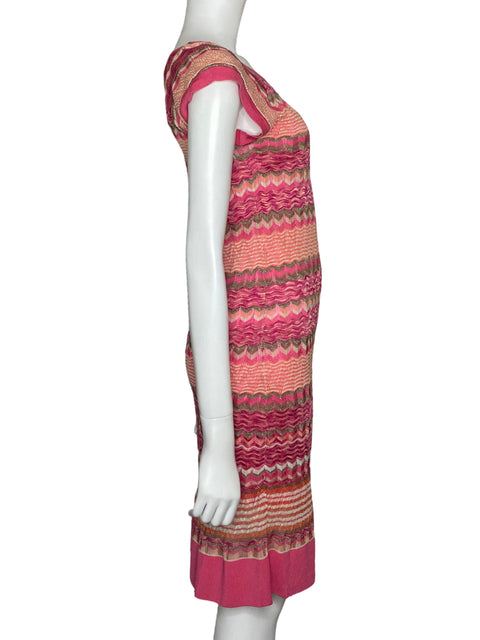 Vestido Laundry By Shelli Segal Crochet Rosado - Talla S