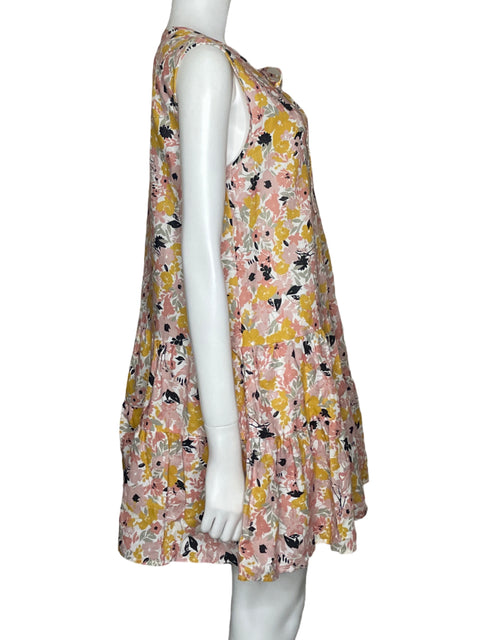 Vestido Little Lies Floral Sin mangas Lino Rosado - Talla M