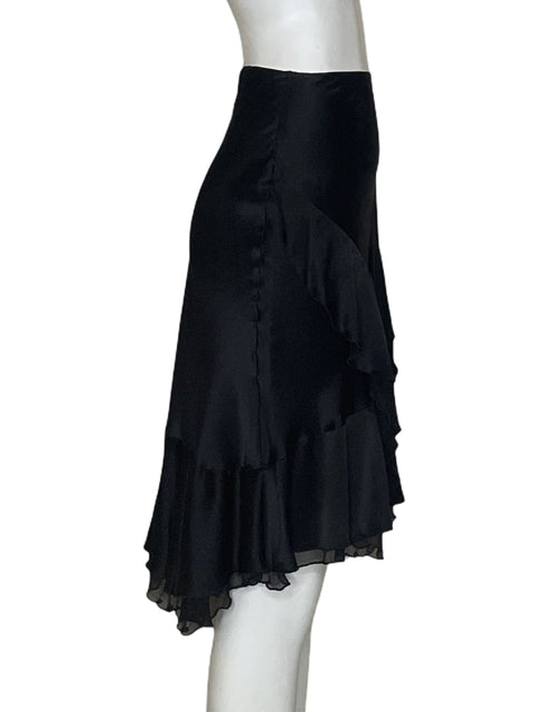 Falda Parameter Satinado Vuelos Negro - Talla 10