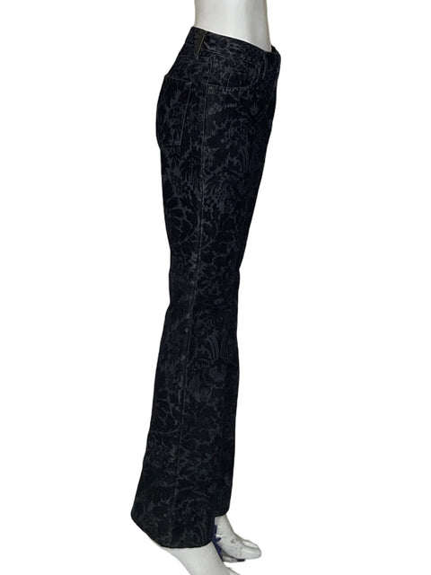 Pantalón Gf Ferre Gamuzado Estampado Algodón Negro - Talla 27
