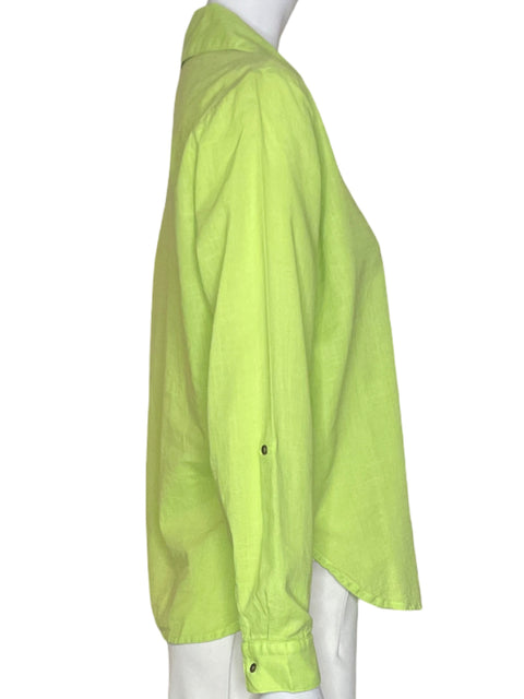 Blusa Seven Seven Cuello v Manga larga Botones Verde - Talla XS