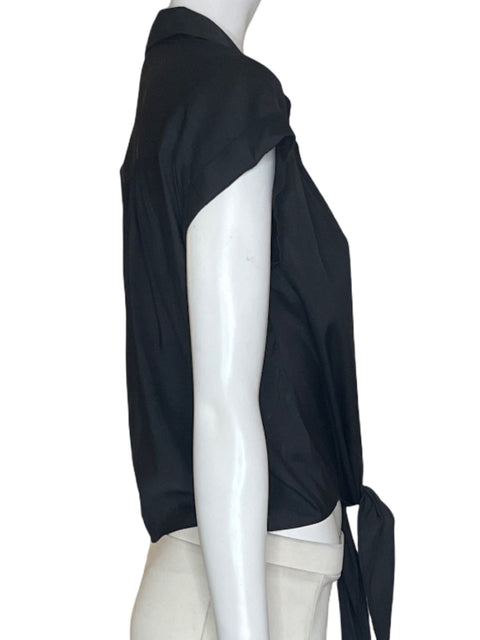 Blusa Rose+olive Amarrado Manga corta Negro - Talla S