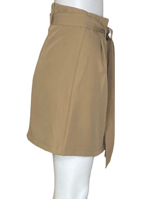 Falda Misc Plisado Mini Botones Marrón - Talla S