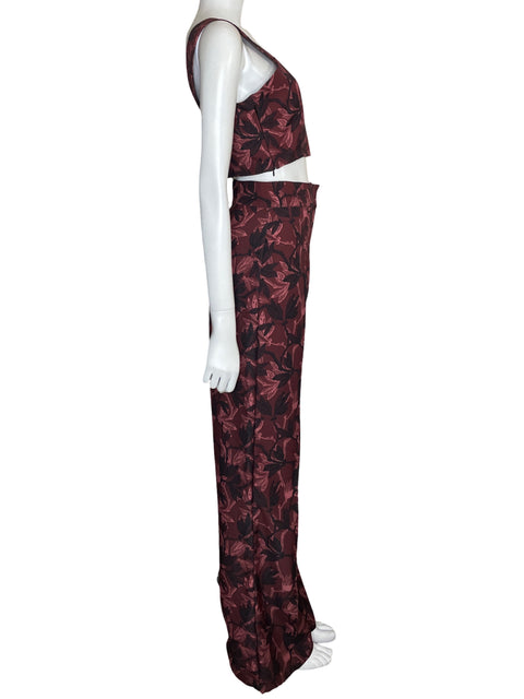 Set Delsab Top+pant Floral Rojo - Talla L