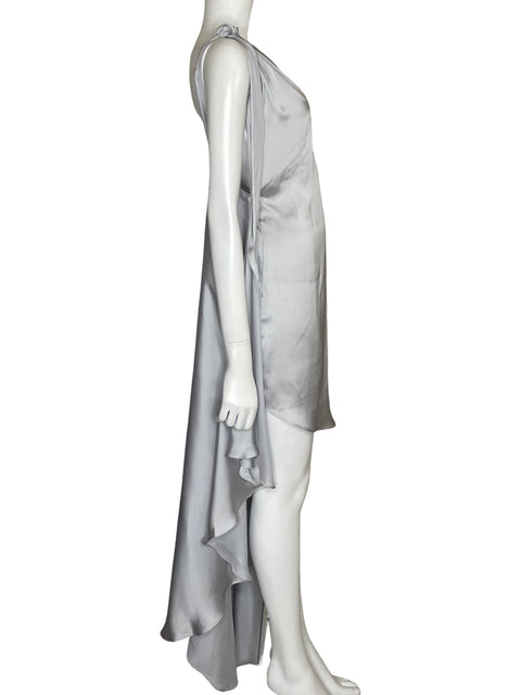 Vestido Tesoro Tps One shoulder Satinado Gris - Talla 2