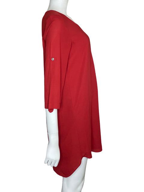 Vestido Karen Kane Midi Media manga Naranja - Talla XS