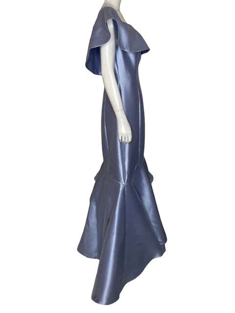 Vestido De Fiesta Jovani Satinado Azul - Talla 8