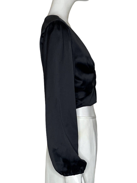 Top Naf Naf Satinado Negro - Talla S