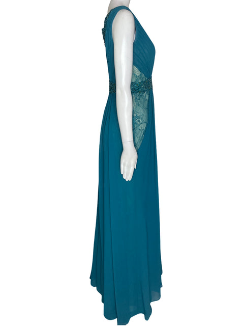 Vestido De Fiesta Tonybowls Maxi Pedreria Sin mangas Verde - Talla 8