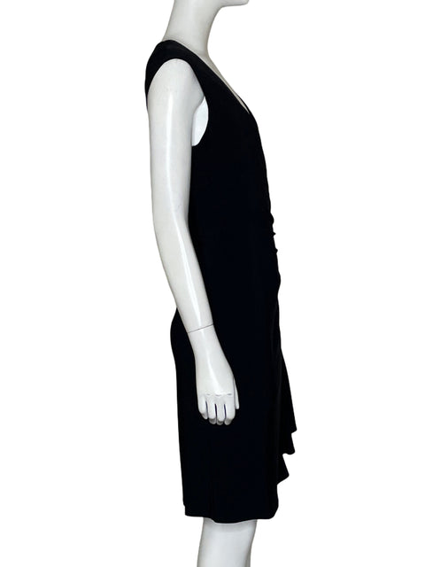 Vestido Anne Klein Cuello v Midi Negro - Talla S