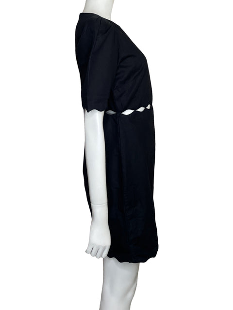 Vestido Ann Taylor Mini Cut-out Algodón Negro - Talla 2