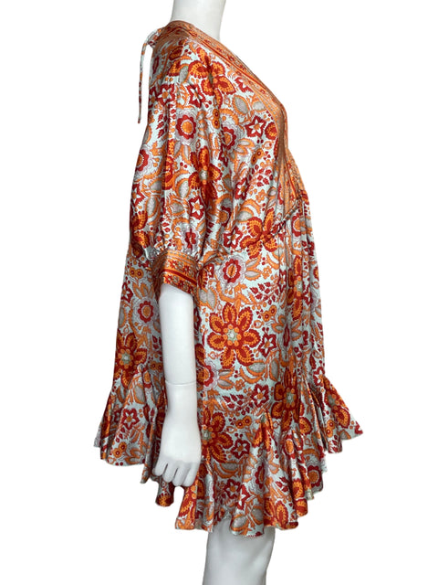 Vestido Aakaa Mini Floral Naranja - Talla S
