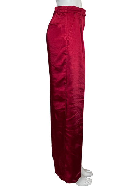 Pantalón Skies Are Blue Pinzas Satinado Rojo - Talla 2
