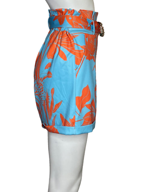 Short Tesoro Tps Paper bag Floral Azul - Talla S