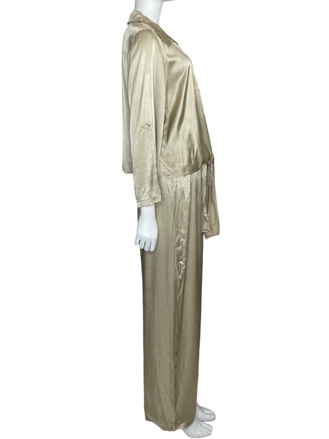 Conjunto In Italy Camisa+pant Satinado Beige - Talla U