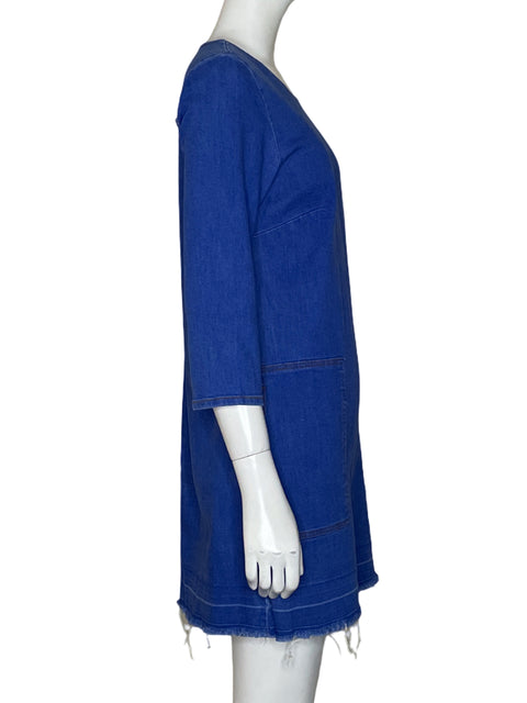 Vestido Estivaneli Midi Cuello redondo Azul - Talla S