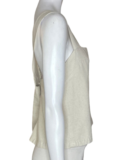 Blusa Faenza Sin mangas Lino Beige - Talla S