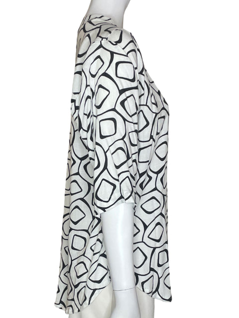 Blusa Fiorella Media manga Cuello v Negro - Talla L