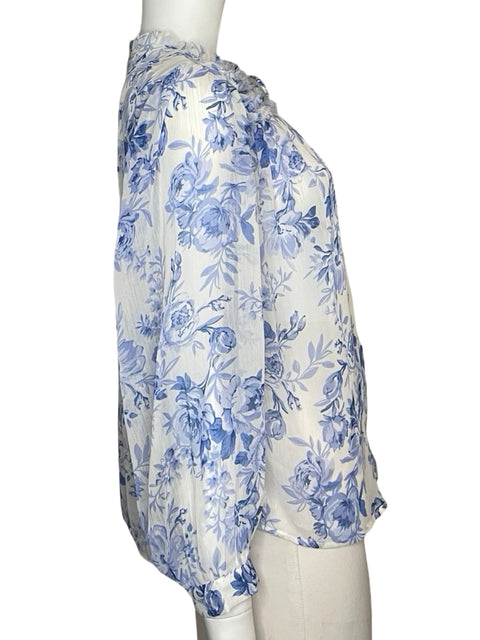 Camisa Zara Floral Azul - Talla S