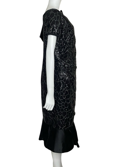 Vestido Just & Me Midi Lentejuelas Negro - Talla XL