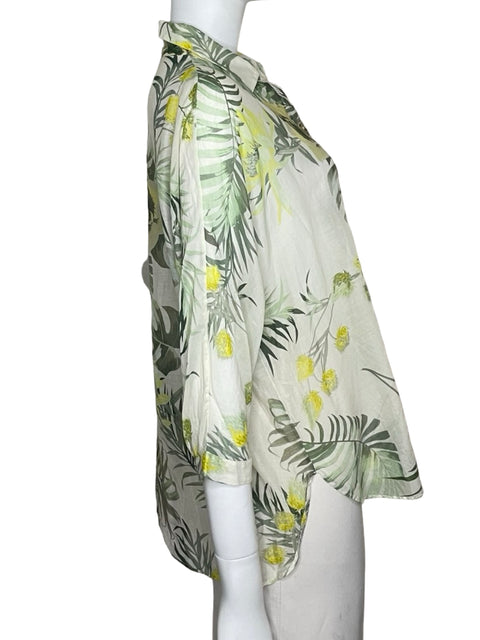 Camisa Massimo Dutti Tropical Verde - Talla 8