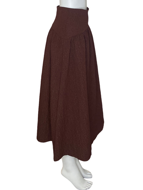 Falda Zara Corte a Texturizado Marrón - Talla M