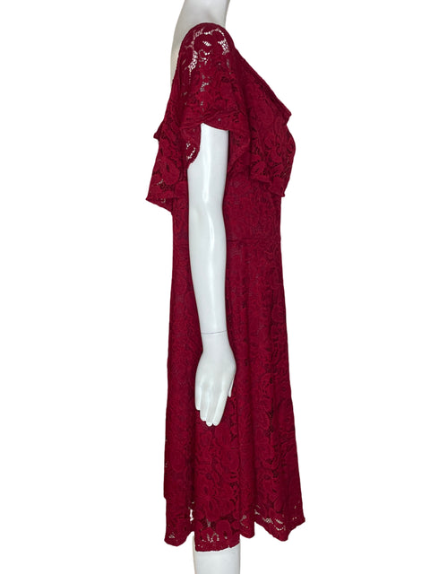 Vestido Tesoro Tps Midi Tejido Ruchas Rojo - Talla XXL