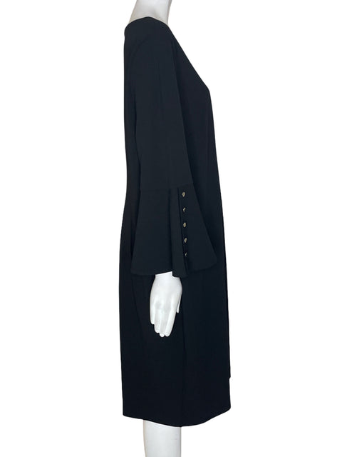 Vestido Calvin Klein Manga larga Botones Suelto Negro - Talla XL